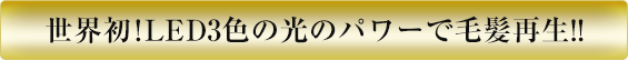 世界初!LED3色の光のパワーで毛髪再生!!